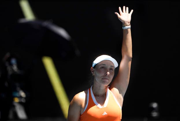 TENNIS AUSTRALIAN OPEN, Jessica Pegula of the USA celebrates winning the Women™s 4th round match against compatriot Madison Keys on day 9 of the 2026 Australian Open tennis tournament at Melbourne Park in Melbourne, Monday, January 26, 2026. ( NO ARCHIVING MELBOURNE VICTORIA AUSTRALIA  Copyright: xROBxPREZIOSOx 20260126137935858090