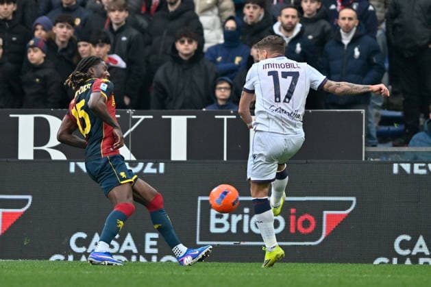 CALCIO - Serie A - Genoa CFC vs Bologna FC Brooke Norton-Cuffy (Genoa CFC) - Ciro Immobile (Bologna FC 1909) during Genoa CFC vs Bologna FC, Italian soccer Serie A match in Genoa, Italy, January 25 2026 Genoa Italy  Copyright: xIPAxSport ABACAx