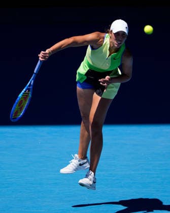 January 26, 2026: 9th seed MADISON KEYS of the USA in action against 6th seed JESSICA PEGULA of the USA on Rod Laver Arena in a Men s Singles 4th round match on day 9 of the 2026 Australian Open in Melbourne, Australia. PEGULA won 63 64. Cal Media Melbourne Australia - ZUMAc04_ 20260126_faf_c04_018 Copyright: xSydneyxLowx
