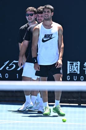 Australian Open - Melbourne Carlos Alcaraz (ESP) during practice at the 2026 Australian Open at Melbourne Park in Melbourne, AUSTRALIA, on January 26, 2026. Photo by Corinne Dubreuil ABACAPRESS.COM Melbourne Australia  Copyright: xDubreuilxCorinne ABACAx