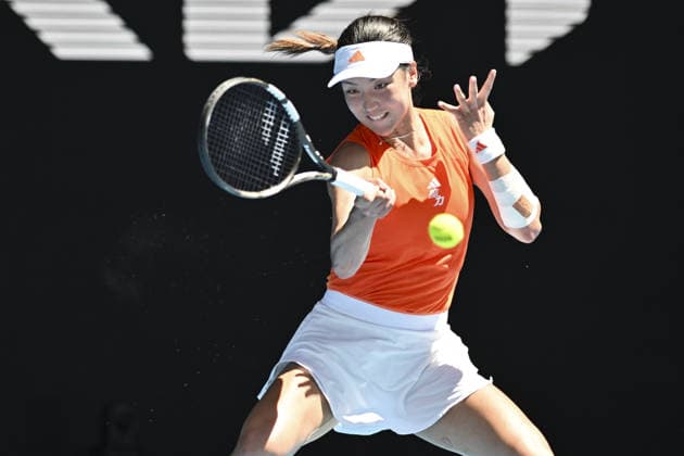 Australian Open 2026 MELBOURNE, AUSTRALIA - JANUARY 26: Amanda Anisimova (USA) in action against Xinyu Wang (CHN) (not seen) during round 4 at the Australian Open grand slam tennis tournament at Melbourne Park in Melbourne, Australia on January 26, 2026 Mark Avellino Anadolu Melbourne Australia. Editorial use only. Please get in touch for any other usage.  Copyright: x2026xAnadoluxMarkxAvellinox