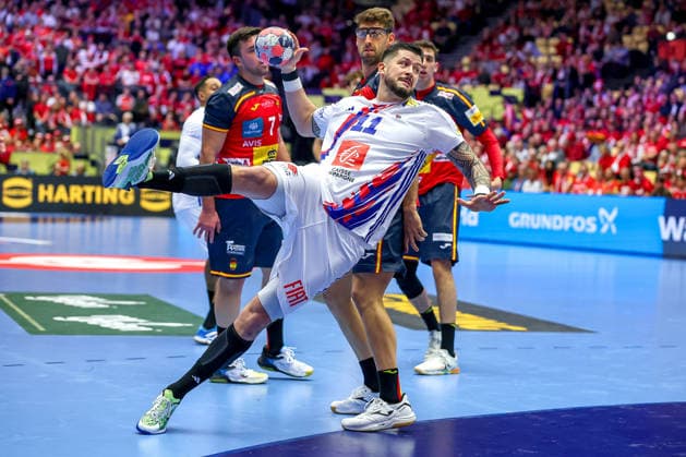 26.01.2026, Handball, Men s EHF EURO 2026, Frankreich - Spanien, Jyske Bank Boxen in Herning, Dänemark, Main Round: Nicolas Tournat (France 11) Dänemark