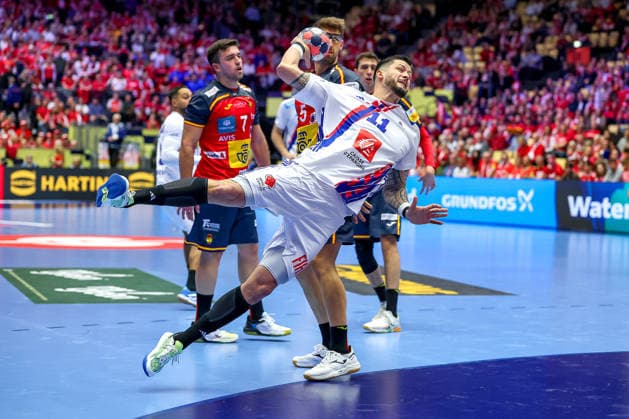 26.01.2026, Handball, Men s EHF EURO 2026, Frankreich - Spanien, Jyske Bank Boxen in Herning, Dänemark, Main Round: Nicolas Tournat (France 11) Dänemark