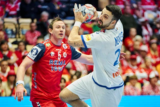 European Men s Handball Championship: Portugal - Norway Portugal s Miguel Neves during the EHF Euro 2026 main round men s handball match between Portugal and Norway at Jyske Bank Boxen in Herning, Monday, January 26, 2026. (Photo: Thomas Traasdahl Ritzau Scanpix) , Copenhagen Denmark Copyright: RitzauxScanpix ThomasxTraasdahlx spdk20260126-180807-L