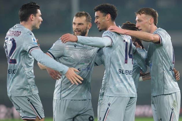 Udinese Calcio Team celebrates after scores a goal during the soccer match between Hellas Verona FC and Udinese Calcio, MD 22 of Serie A Enilive Italian soccer championship 2025 2026 at Marcantonio Bentegodi Stadium on January 26, 2026, Verona, Italy.  Copyright: xRobertoxTommasini IPAxSportx xipa-agency.netx xx IPA_70597498 IPA_Agency_IPA70597498