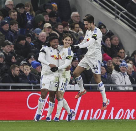 Everton v Leeds United, FA Premier League 26.01.26 Everton v Leeds United, FA Premier League Bradley Ormesher The Times James Justin of Leeds United celebrates scoring his teams opening goal of the match 0-1  Copyright: xBradleyxOrmesherx NINTCHDBPICT001054376017
