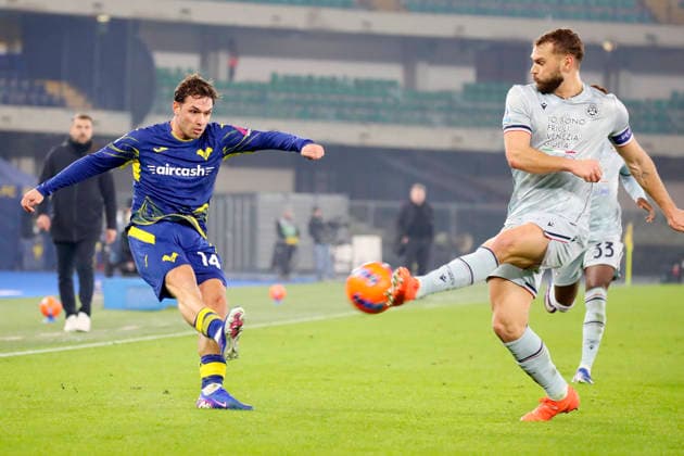 Verona™s Pol Lirola during the Serie A soccer match between Hellas Verona and Udinese at the Bentegodi Stadium in Verona, north west Italy - Monday , January 26 , 2026. - Soccer .  Copyright: xPaolaxGarbuio LaPressex