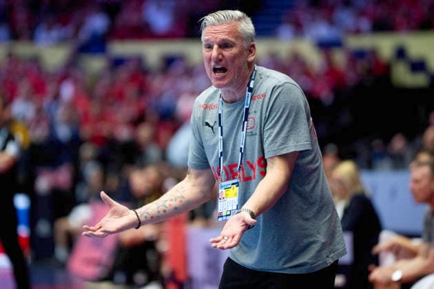 European Men s Handball Championship: Denmark - Germany Denmark s national coach Nikolaj Jacobsen reacts during the EHF Euro 2026 main round men s handball match between Denmark and Germany at Jyske Bank Boxen in Herning, Monday, January 26, 2026. (Photo: Bo Amstrup Ritzau Scanpix) , Herning Denmark Mors Copyright: BoxAmrstrupx xRitzauxScanpix BoxAmstrupx spdk20260126-223020-L