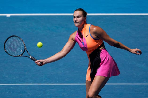 January 27, 2026: 1st seed ARYNA SABALENKA of Belarus in action against 29th seed IVA JOVIC of the USA on Rod Laver Arena in a Men s Singles Quarterfinals match on day 10 of the 2026 Australian Open in Melbourne, Australia. SABALENKA won 63 60. Cal Media Melbourne Australia - ZUMAc04_ 20260127_faf_c04_009 Copyright: xSydneyxLowx