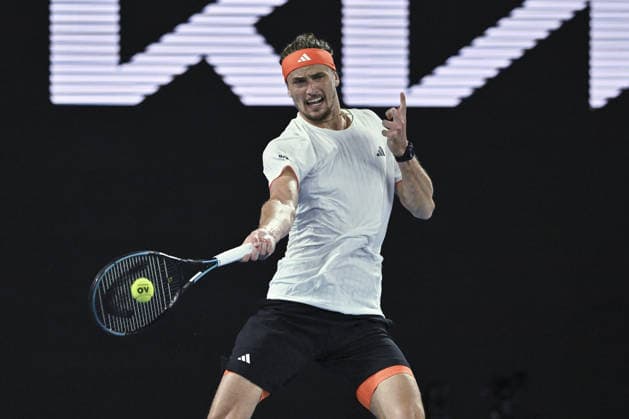 Australian Open 2026 MELBOURNE, AUSTRALIA - JANUARY 27: Alexander Zverev (GER) in action against Learner Tien (USA) (not seen) during the Quarterfinals at the Australian Open grand slam tennis tournament at Melbourne Park in Melbourne, Australia on January 27, 2026 Mark Avellino Anadolu Melbourne Australia. Editorial use only. Please get in touch for any other usage.  Copyright: x2026xAnadoluxMarkxAvellinox