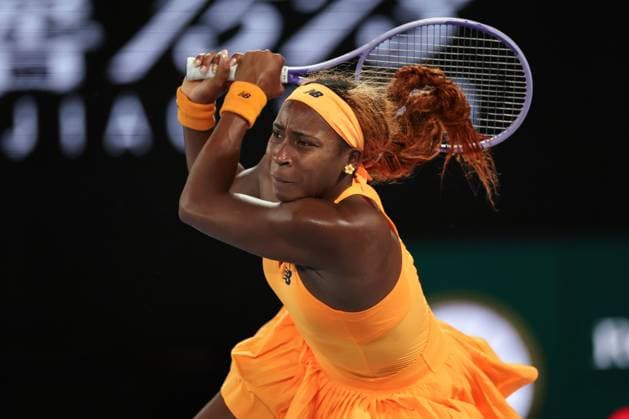 Coco Gauff during her quarter-final match Australian Open tennis tournament, Day Ten, Melbourne Park, Australia - 27 Jan 2026Melbourne Melbourne Park Victoria (VIC) Australia  Copyright: xEllaxLing Shutterstockx 16403664o