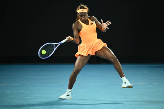 TENNIS AUSTRALIAN OPEN, Coco Gauff of USA in action during the Women™s quarter final match against Elina Svitolina of Ukraine on day 10 of the 2026 Australian Open tennis tournament at Melbourne Park in Melbourne, Tuesday, January 27, 2026. ( NO ARCHIVING MELBOURNE VICTORIA AUSTRALIA  Copyright: xJOELxCARRETTx 20260127159028980335