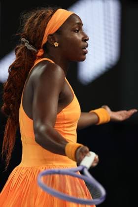 Coco Gauff during her quarter-final match Australian Open tennis tournament, Day Ten, Melbourne Park, Australia - 27 Jan 2026Melbourne Melbourne Park Victoria (VIC) Australia  Copyright: xEllaxLing Shutterstockx 16403664ac