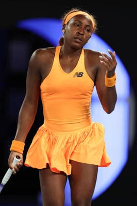 Coco Gauff dejected during her quarter-final match Australian Open tennis tournament, Day Ten, Melbourne Park, Australia - 27 Jan 2026Melbourne Melbourne Park Victoria (VIC) Australia  Copyright: xEllaxLing Shutterstockx 16403664ao