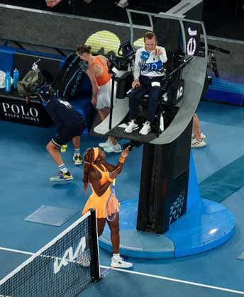 Coco Gauff during her quarter final match Australian Open tennis tournament, Day Ten, Melbourne Park, Australia - 27 Jan 2026Melbourne Melbourne Park Victoria (VIC) Australia  Copyright: xRachelxBach Shutterstockx 16403663dz