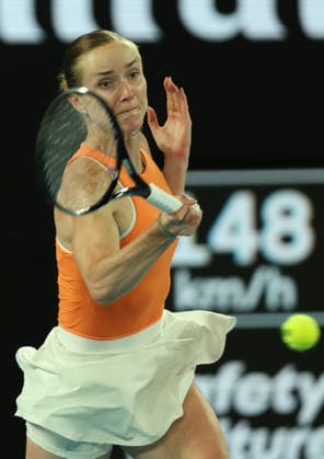 January 27, 2026, Melbourne, Victoria, Australia: ELINA SVITOLINA of Ukraine during the match against C. Gauff of USA in the quarterfinal of Australian Open, Melbourne, Australia. Svitolina won 6:1, 6:2. Melbourne Australia - ZUMAc278 20260127_zsp_c278_015 Copyright: xMarcinxCholewinskix