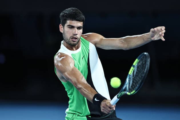 Carlos Alcaraz, ESP, during quarterfinals at 2026 Australian Open in Melbourne, 27 01 2026; -