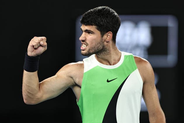 Carlos Alcaraz, ESP, during quarterfinals at 2026 Australian Open in Melbourne, 27 01 2026; -
