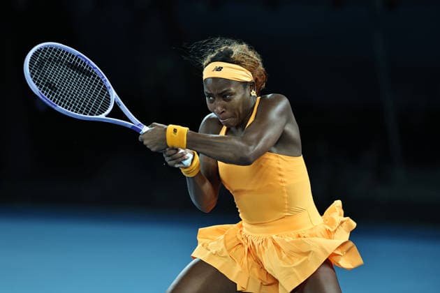Coco Gauff, USA, during quarterfinals of 2026 Australian Open in Melbourne, 27 01 2026; -