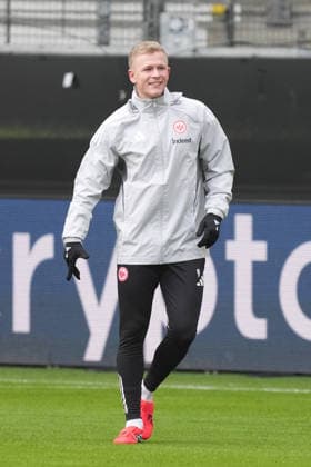 Jonathan Burkardt (Eintracht Frankfurt) wieder am Ball bei Eintracht Frankfurt - Frankfurt 27.01.2026: Eintracht Frankfurt Abschlusstraining, Deutsche Bank Park, 8. Spieltag Champions League