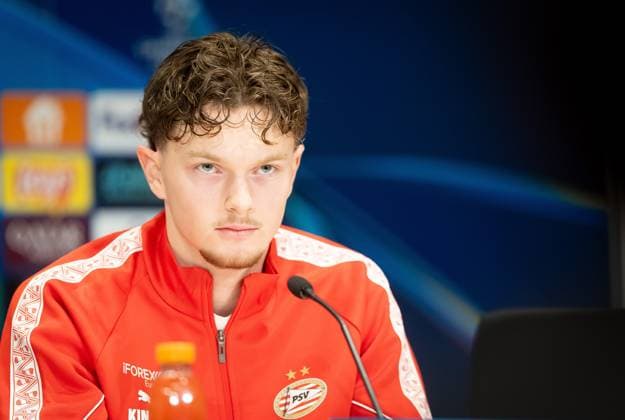 EINDHOVEN - PSV player Paul Wanner during a press conference, PK, Pressekonferenz at the Philips Stadium on the day before the Champions League match against Bayern Munich. IRIS VAN DEN BROEK ANP xVIxANPxSportx xxANPxIVx 548753501 originalFilename: 548753501.jpg