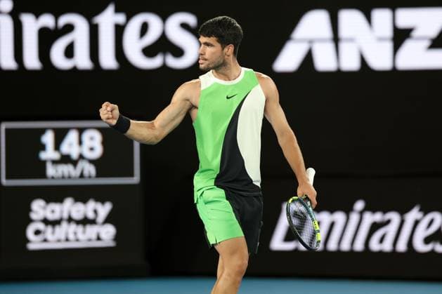 Carlos Alcaraz during his quarter final match Australian Open tennis tournament, Day Ten, Melbourne Park, Australia - 27 Jan 2026Melbourne Melbourne Park Victoria (VIC) Australia  Copyright: xRachelxBach Shutterstockx 16403663gx