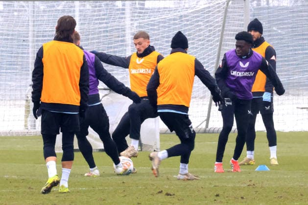 DEU, DFL, 2. FBL Hertha BSC, Training, 27.01.2026, Sportforum, Berlin, DEU, DFL, 2. FBL Hertha BSC, Training, im Bild Hertha-Spielerkreis, Michael Cuisance (Hertha BSC Berlin 10) DFL - regulations prohibit any use of Photographs as image sequences and or quasi-video