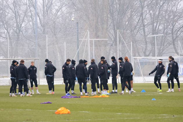 DEU, DFL, 2. FBL Hertha BSC, Training, 27.01.2026, Sportforum, Berlin, DEU, DFL, 2. FBL Hertha BSC, Training, im Bild Hertha-Spielerkreis DFL - regulations prohibit any use of Photographs as image sequences and or quasi-video