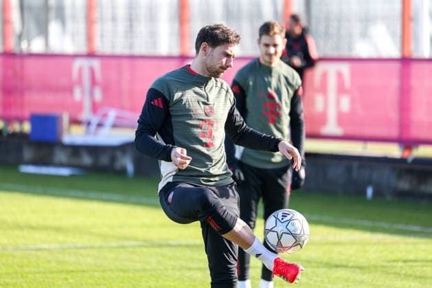 Leon Goretzka (FC Bayern Muenchen, 08) mit Ball, GER, Abschlusstraining, FC Bayern Muenchen, Fussball, UEFA Champions League, Liga-Phase, 8. Spieltag, Saison 2025 2026, 27.01.2026, GER, Abschlusstraining, FC Bayern Muenchen, Fussball, UEFA Champions League, Liga-Phase, 8. Spieltag, Saison 2025 2026, 27.01.2026 Muenchen Copyright: xEibner-Pressefoto JennixMaulx EP_JML