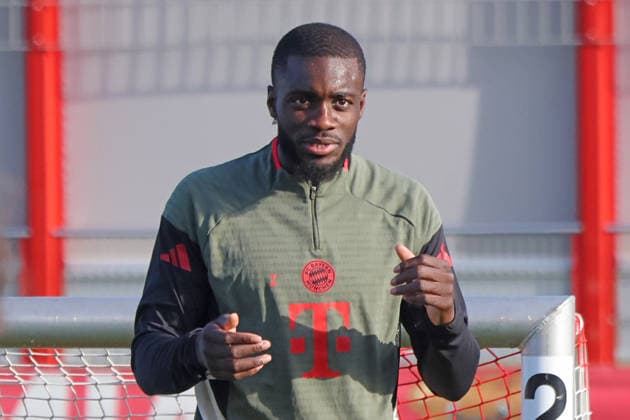 2 Dayot Upamecano, Portraet, Portrait, Fussball Abschlusstraining UEFA Champions League Spiel - PSV Eindhoven vs. FC Bayern München 27.01.2026 Trainingsgelände, Säbenerstr. FOTO: Mladen Lackovic LakoPress