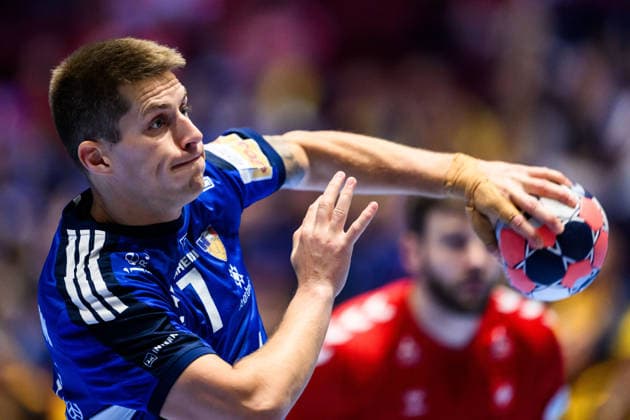 260127 Viggo Kristjansson of Iceland during the EHF European Handball Championship main round match between Switzerland and Iceland on January 27, 2026 in Malmö. Photo: Petter Arvidson BILDBYRAN kod PA PA1140 handball handboll handball handbolls-em 2026 schweiz island ehf european handball championship switzerland iceland bbeng Copyright: PETTERxARVIDSON BB260127PA033