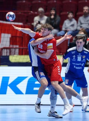 Switzerland v Iceland - MenÂ s EHF EURO 2026 MALMO, SWEDEN - JANUARY 27: Luca Sigrist of Switzerland in action during the Men s EHF Euro 2026 match between Iceland and Switzerland at Malmo Arena on January 27, 2026 in Malmo, Sweden.  SanjinxStrukic PIXSELL