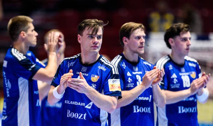 260127 Odinn Thor Rikhardsson of Iceland looks dejected after the EHF European Handball Championship main round match between Switzerland and Iceland on January 27, 2026 in Malmö. Photo: Petter Arvidson BILDBYRAN kod PA PA1140 handball handboll handball handbolls-em 2026 schweiz island ehf european handball championship switzerland iceland bbeng depp Copyright: PETTERxARVIDSON BB260127PA060