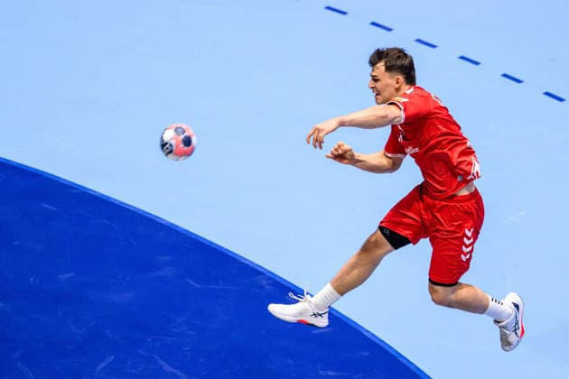 260127 Gino Steenaerts of Switzerland during the EHF European Handball Championship main round match between Switzerland and Iceland on January 27, 2026 in Malmö. Photo: Petter Arvidson BILDBYRAN kod PA PA1140 handball handboll handball handbolls-em 2026 schweiz island ehf european handball championship switzerland iceland bbeng Copyright: PETTERxARVIDSON BB260127PA075