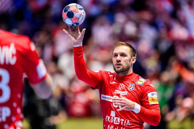 260127 Luka Cindric of Croatia during the EHF European Handball Championship main round match between Slovenia and Croatia on January 27, 2026 in Malmö. Photo: Petter Arvidson BILDBYRAN kod PA PA1141 handball handboll handball handbolls-em 2026 slovenien slovenia croatia kroatien ehf european handball championship bbeng grappa33 Copyright: PETTERxARVIDSON BB260127PA079