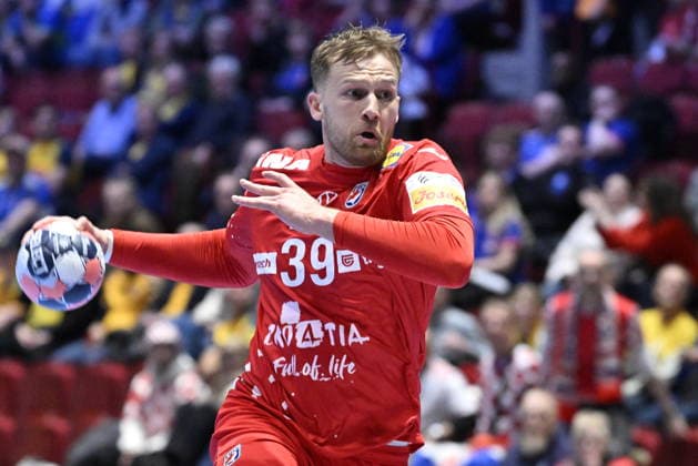 MALMÖ, SVERIGE 20260127 Croatia s David Mandic in action during the 2026 EHF European Men s Handball Championship (the EHF Euro 2026) main round round match between Slovenia and Croatia at Malmö Arena, in Malmö, Sweden, on January 27, 2026. MALMÖ SVERIGE x50090x