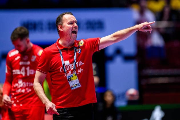 260127 Head coach Dagur Sigurdsson of Croatia during the EHF European Handball Championship main round match between Slovenia and Croatia on January 27, 2026 in Malmö. Photo: Petter Arvidson BILDBYRAN kod PA PA1141 handball handboll handball handbolls-em 2026 slovenien slovenia croatia kroatien ehf european handball championship bbeng grappa33 Copyright: PETTERxARVIDSON BB260127PA084