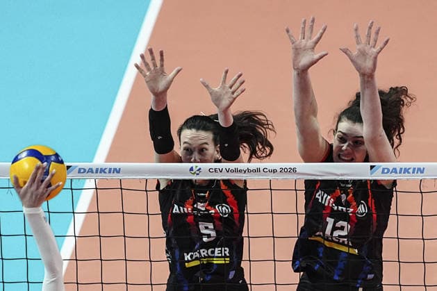 Galatasaray Daikin v Allianz MTV Stuttgart - Women s CEV Cup ISTANBUL, TURKIYE - JANUARY 27: Lydia Grote of Allianz MTV Stuttgart in action during the Women s CEV Cup play-off round first match between Galatasaray Daikin and Allianz MTV Stuttgart at Burhan Felek Vestel Volleyball Hall in Istanbul, Turkiye on January 27, 2026. Agit Erdi Ulukaya Anadolu Istanbul Turkey. Editorial use only. Please get in touch for any other usage.  Copyright: x2026xAnadoluxAgitxErdixUlukayax