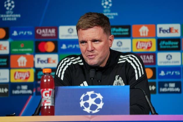 Newcastle United press conference, PK, Pressekonferenz AUXERRE, FRANCE - JANUARY 23: Eddie Howe, Head coach of Newcastle United FC during the Newcastle United FCpress conference at Parc des Princes in Paris France on January 27, 2026. Maxime Delacroix Anadolu Paris France. Editorial use only. Please get in touch for any other usage.  Copyright: x2026xAnadoluxMaximexDelacroixx