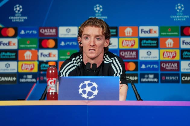Newcastle United press conference, PK, Pressekonferenz AUXERRE, FRANCE - JANUARY 23: Anthony Gordon of Newcastle United FC during the Newcastle United FCpress conference at Parc des Princes in Paris France on January 27, 2026. Maxime Delacroix Anadolu Paris France. Editorial use only. Please get in touch for any other usage.  Copyright: x2026xAnadoluxMaximexDelacroixx