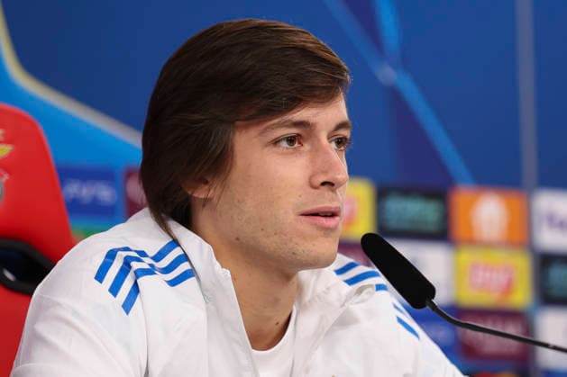 January 27, 2026, Lisboa, Lisboa, Portugal: Alvaro Carreras of Real Madrid, attends his press conference, PK, Pressekonferenz ahead the UEFA Champions League 2025 26 League Phase MD8 football match against SL Benfica, on January 27, 2026 in Lisboa, Portugal. Lisboa Portugal - ZUMAa181 20260127_zaa_a181_176 Copyright: xIrinaxR.xHipolitox