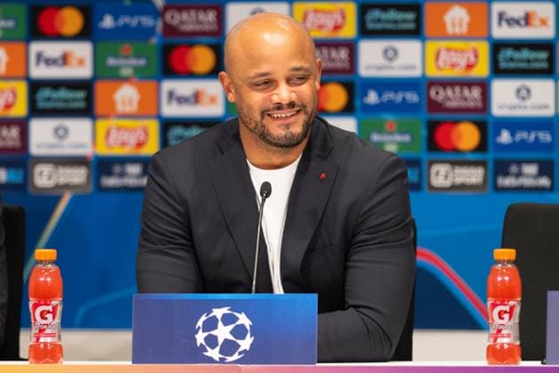 Chef-Trainer Vincent Kompany (FC Bayern Muenchen) bei der Pressekonferenz vor dem Spiel PSV Eindhoven vs. FC Bayern Muenchen, Fussball, Champions League, 8. Spieltag, 27.01.2026