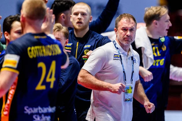 260127 Head coach Michael Apelgren of Sweden during the EHF European Handball Championship main round match between Sweden and Hungary on January 27, 2026 in Malmö. Photo: Petter Arvidson BILDBYRAN kod PA PA1142 handball handboll handball handbolls-em 2026 sverige sweden hungary ehf european handball championship ungern bbeng Copyright: PETTERxARVIDSON BB260127PA158
