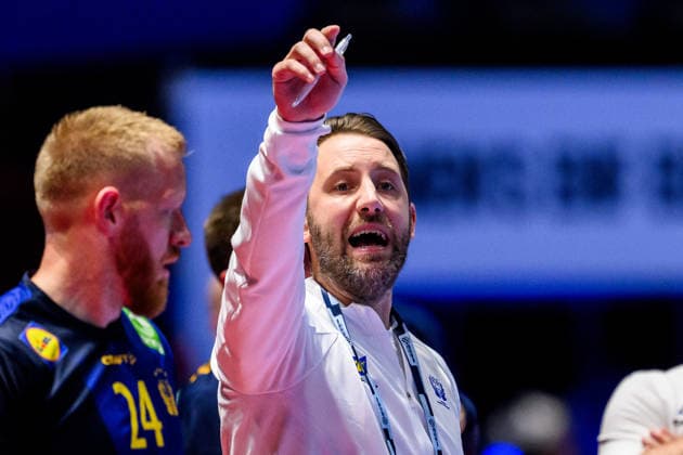 260127 Assistant coach Patrik Fahlgren during the EHF European Handball Championship main round match between Sweden and Hungary on January 27, 2026 in Malmö. Photo: Petter Arvidson BILDBYRAN kod PA PA1142 handball handboll handball handbolls-em 2026 sverige sweden hungary ehf european handball championship ungern bbeng Copyright: PETTERxARVIDSON BB260127PA167