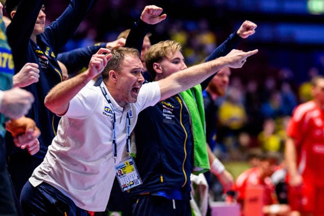260127 Head coach Michael Apelgren of Sweden during the EHF European Handball Championship main round match between Sweden and Hungary on January 27, 2026 in Malmö. Photo: Petter Arvidson BILDBYRAN kod PA PA1142 handball handboll handball handbolls-em 2026 sverige sweden hungary ehf european handball championship ungern bbeng Copyright: PETTERxARVIDSON BB260127PA228