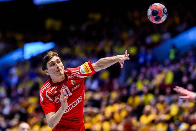 260127 Bence Imre of Hungary during the EHF European Handball Championship main round match between Sweden and Hungary on January 27, 2026 in Malmö. Photo: Petter Arvidson BILDBYRAN kod PA PA1142 handball handboll handball handbolls-em 2026 sverige sweden hungary ehf european handball championship ungern bbeng Copyright: PETTERxARVIDSON BB260127PA230