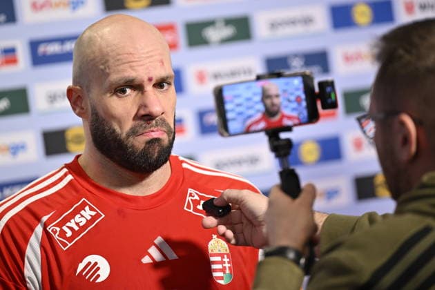 MALMÖ, SWEDEN 20260127 Hungarian team captain Adrian Sipos is interviewed after the 2026 EHF European Men s Handball Championship (the EHF Euro 2026) main round round match between Sweden and Hungary on Janyary 27, 2026. The match ended in a draw. MALMÖ SWEDEN x50090x