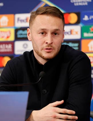 Monaco, Monte Carlo - January 28, 2026: AS Monaco vs. Juventus Football Club, Turin, UEFA Champions League press conference, PK, Pressekonferenz with dutch midfielder Teun Koopmeiners. Press Conference: AS Monaco - Juventus Football Club, UEFA Champions League