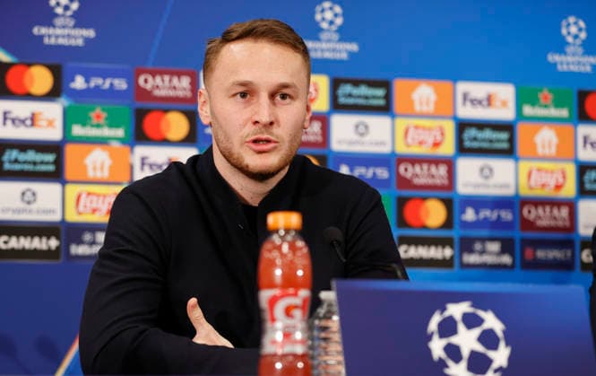Monaco, Monte Carlo - January 28, 2026: AS Monaco vs. Juventus Football Club, Turin, UEFA Champions League press conference, PK, Pressekonferenz with dutch midfielder Teun Koopmeiners. Press Conference: AS Monaco - Juventus Football Club, UEFA Champions League