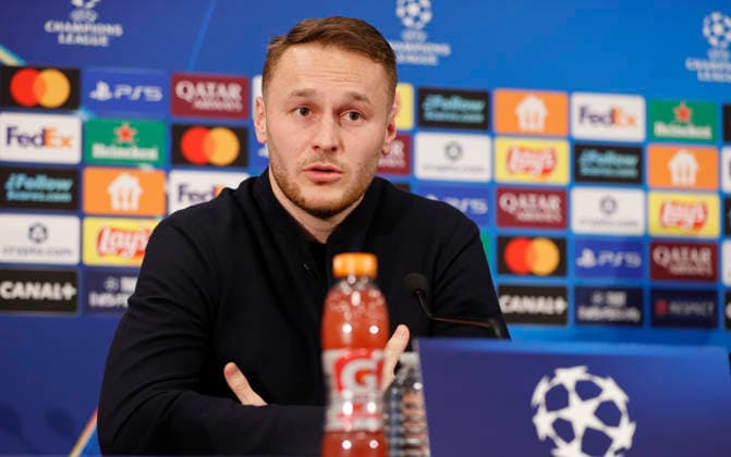Monaco, Monte Carlo - January 28, 2026: AS Monaco vs. Juventus Football Club, Turin, UEFA Champions League press conference, PK, Pressekonferenz with dutch midfielder Teun Koopmeiners. Press Conference: AS Monaco - Juventus Football Club, UEFA Champions League
